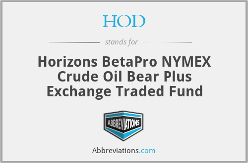 HOD - Horizons BetaPro NYMEX Crude Oil Bear Plus Exchange Traded Fund