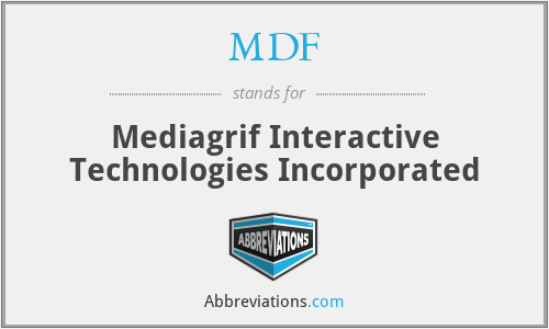 MDF - Mediagrif Interactive Technologies Incorporated