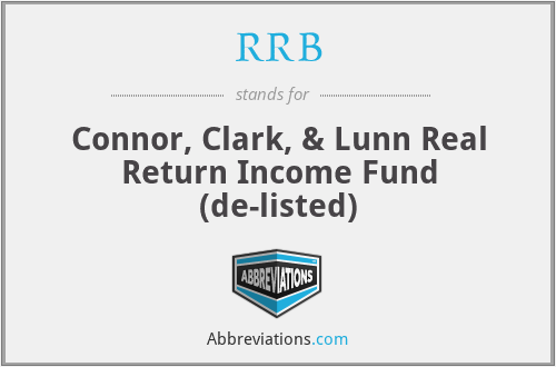 RRB - Connor, Clark, & Lunn Real Return Income Fund (de-listed)