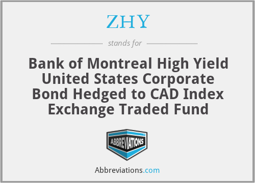 ZHY - Bank of Montreal High Yield United States Corporate Bond Hedged to CAD Index Exchange Traded Fund