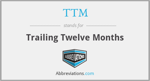 TTM - Trailing Twelve Months