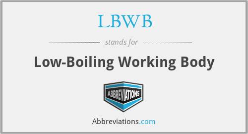 LBWB - Low-Boiling Working Body