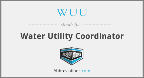 WUU - Water Utility Coordinator