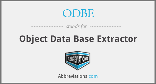 ODBE - Object Data Base Extractor