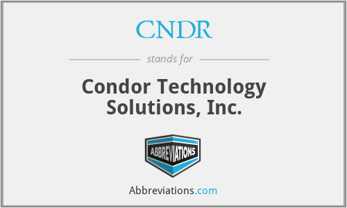 CNDR - Condor Technology Solutions, Inc.