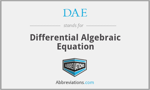 DAE - Differential Algebraic Equation