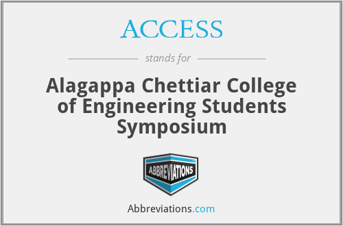 ACCESS - Alagappa Chettiar College of Engineering Students Symposium