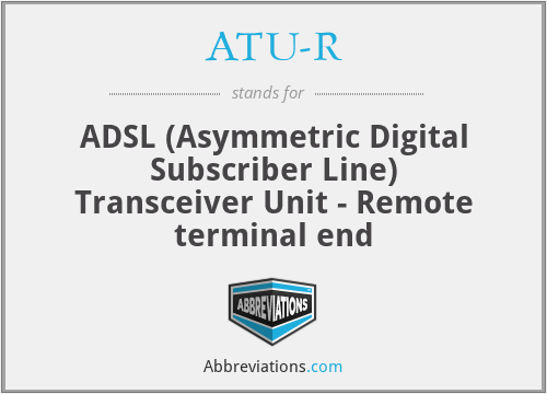 ATU-R - ADSL (Asymmetric Digital Subscriber Line) Transceiver Unit - Remote terminal end
