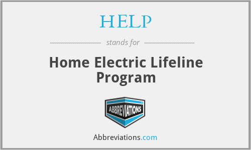 HELP - Home Electric Lifeline Program
