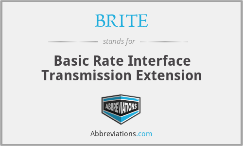 BRITE - Basic Rate Interface Transmission Extension