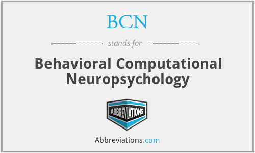 BCN - Behavioral Computational Neuropsychology