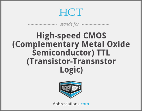 HCT - High-speed CMOS (Complementary Metal Oxide Semiconductor) TTL (Transistor-Transnstor Logic)