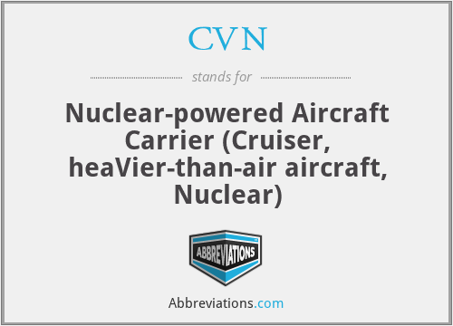 CVN - Nuclear-powered Aircraft Carrier (Cruiser, heaVier-than-air aircraft, Nuclear)