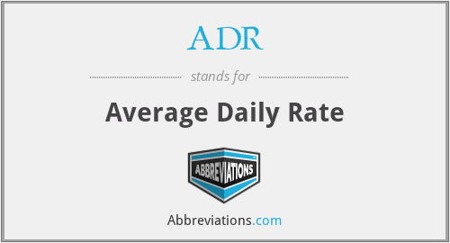 ADR - Average Daily Rate