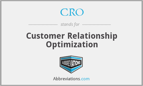 CRO - Customer Relationship Optimization