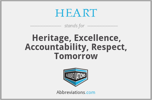 HEART - Heritage, Excellence, Accountability, Respect, Tomorrow