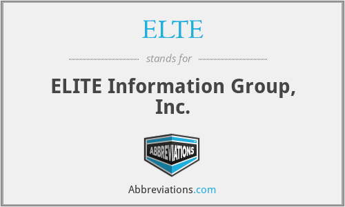 ELTE - ELITE Information Group, Inc.