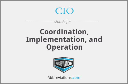 CIO - Coordination, Implementation, and Operation