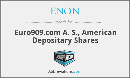 ENON - Euro909.com A. S., American Depositary Shares