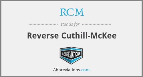 RCM - Reverse Cuthill-McKee