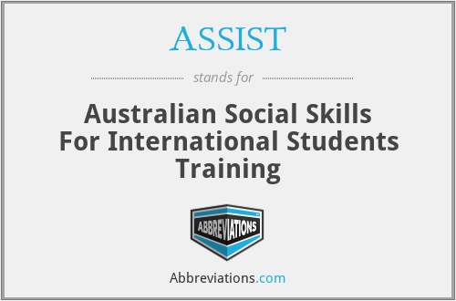 ASSIST - Australian Social Skills For International Students Training