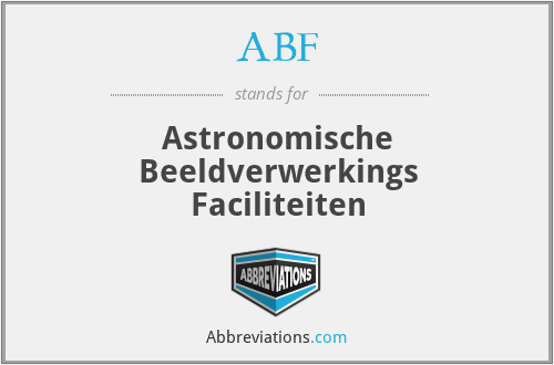 ABF - Astronomische Beeldverwerkings Faciliteiten