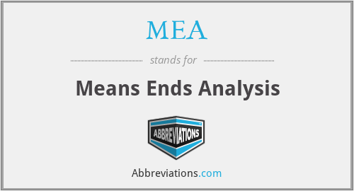 MEA - Means Ends Analysis