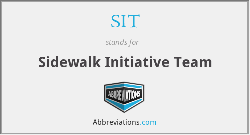 SIT - Sidewalk Initiative Team