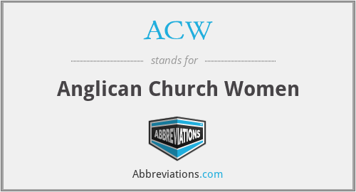 ACW - Anglican Church Women