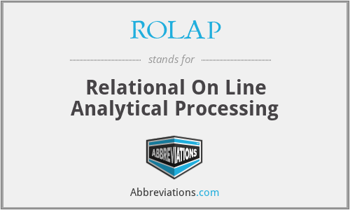 ROLAP - Relational On Line Analytical Processing