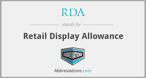 RDA - Retail Display Allowance
