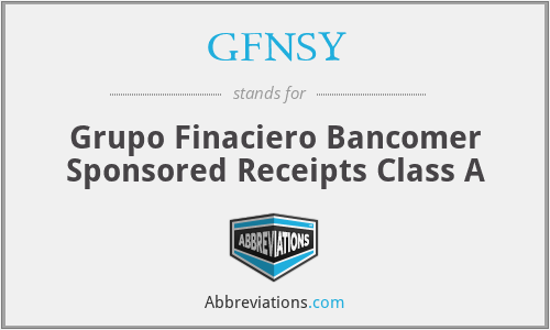 GFNSY - Grupo Finaciero Bancomer Sponsored Receipts Class A