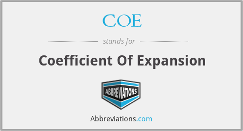 COE - Coefficient Of Expansion
