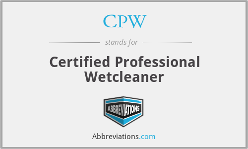 CPW - Certified Professional Wetcleaner