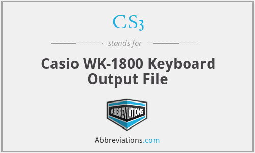 CS3 - Casio WK-1800 Keyboard Output File