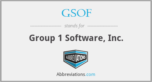 GSOF - Group 1 Software, Inc.