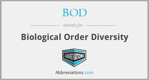 BOD - Biological Order Diversity