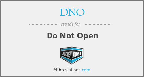 DNO - Do Not Open