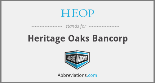 HEOP - Heritage Oaks Bancorp