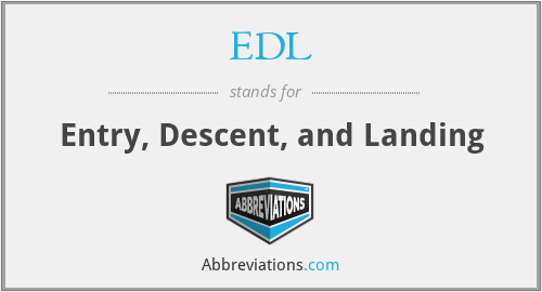 EDL - Entry, Descent, and Landing