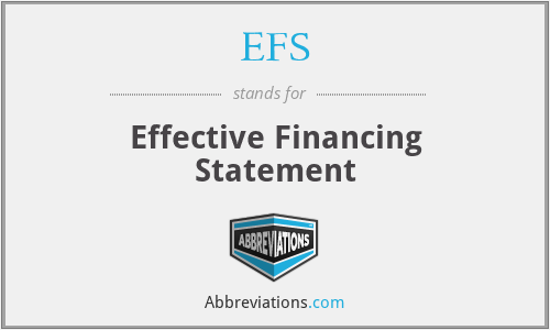 EFS - Effective Financing Statement