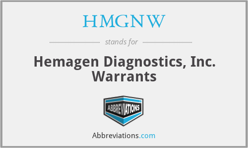 HMGNW - Hemagen Diagnostics, Inc. Warrants