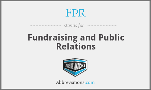 FPR - Fundraising and Public Relations