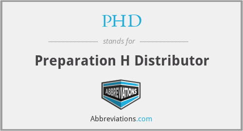 PHD - Preparation H Distributor