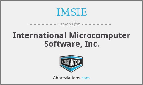 IMSIE - International Microcomputer Software, Inc.