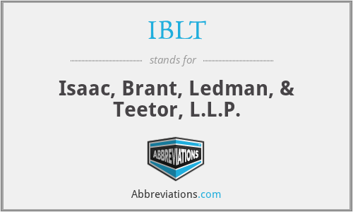 IBLT - Isaac, Brant, Ledman, & Teetor, L.L.P.
