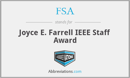 FSA - Joyce E. Farrell IEEE Staff Award