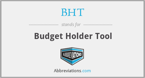 BHT - Budget Holder Tool