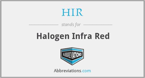 HIR - Halogen Infra Red