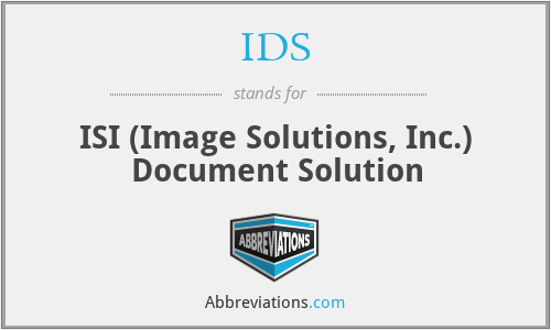 IDS - ISI (Image Solutions, Inc.) Document Solution
